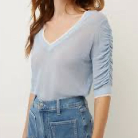 Veronica Beard Saville Sheer V-Neck Pullover XS - Picture 2 of 6
